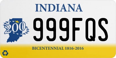 IN license plate 999FQS