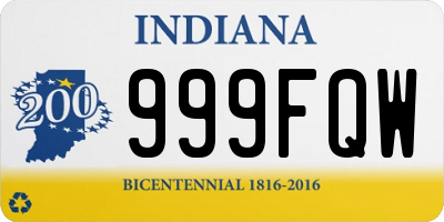 IN license plate 999FQW