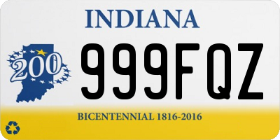 IN license plate 999FQZ