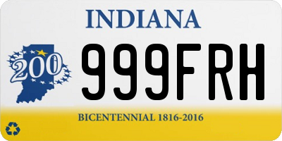 IN license plate 999FRH