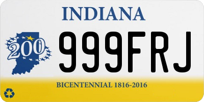 IN license plate 999FRJ