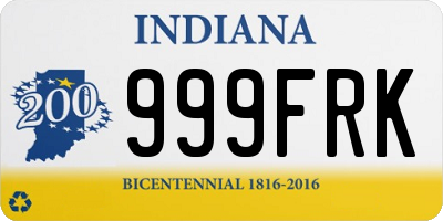 IN license plate 999FRK