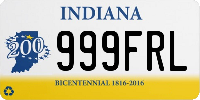 IN license plate 999FRL