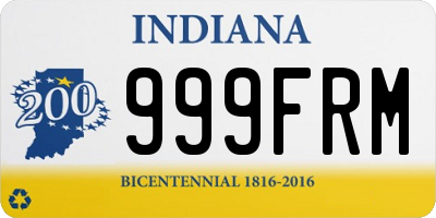 IN license plate 999FRM