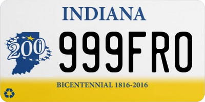 IN license plate 999FRO