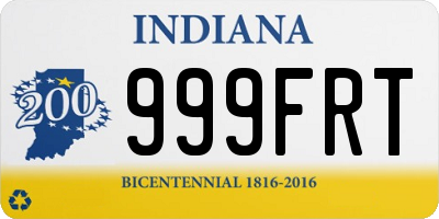 IN license plate 999FRT