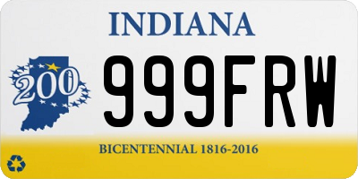 IN license plate 999FRW