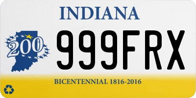 IN license plate 999FRX