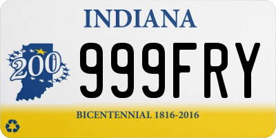 IN license plate 999FRY