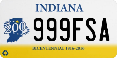 IN license plate 999FSA