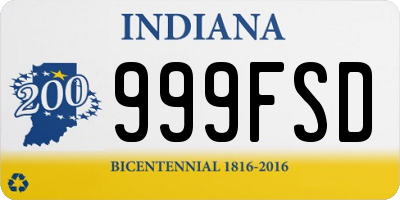 IN license plate 999FSD