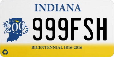 IN license plate 999FSH