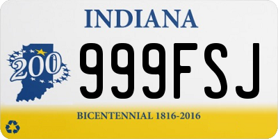 IN license plate 999FSJ