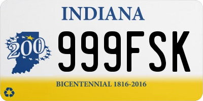 IN license plate 999FSK