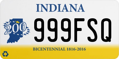 IN license plate 999FSQ