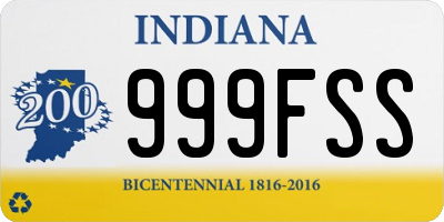 IN license plate 999FSS