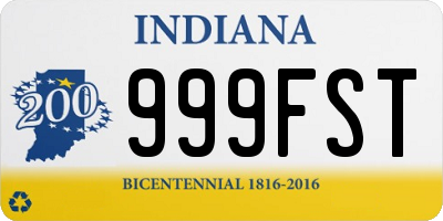 IN license plate 999FST