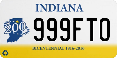 IN license plate 999FTO
