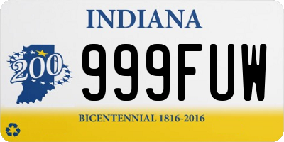 IN license plate 999FUW