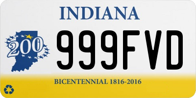 IN license plate 999FVD