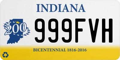 IN license plate 999FVH