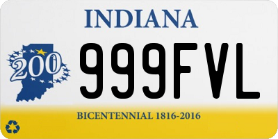 IN license plate 999FVL