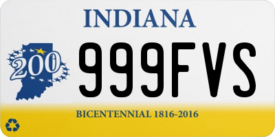 IN license plate 999FVS