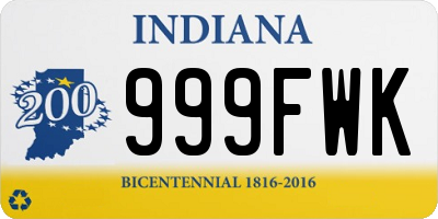 IN license plate 999FWK