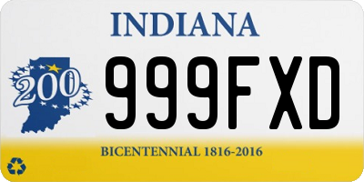 IN license plate 999FXD