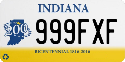 IN license plate 999FXF