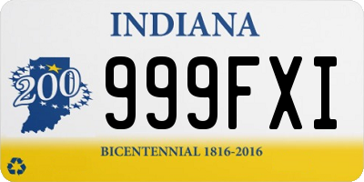 IN license plate 999FXI