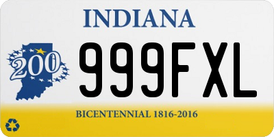 IN license plate 999FXL