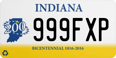 IN license plate 999FXP