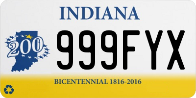 IN license plate 999FYX