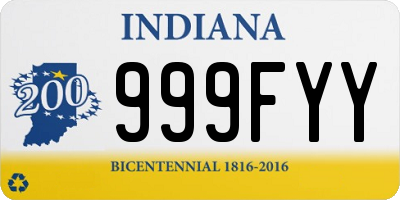 IN license plate 999FYY