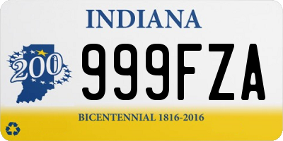 IN license plate 999FZA