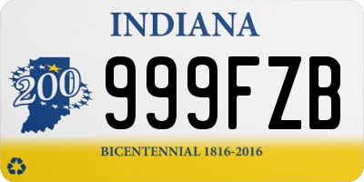 IN license plate 999FZB