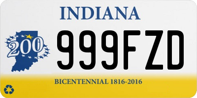 IN license plate 999FZD