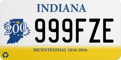 IN license plate 999FZE