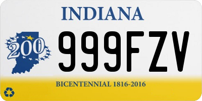 IN license plate 999FZV