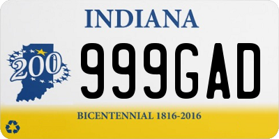 IN license plate 999GAD