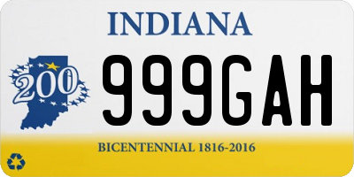 IN license plate 999GAH