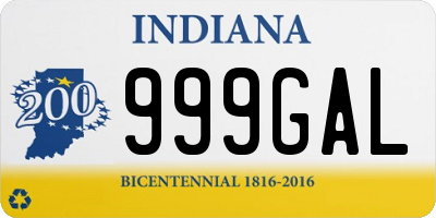 IN license plate 999GAL