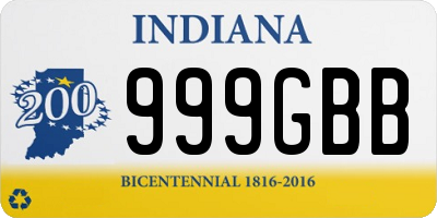 IN license plate 999GBB