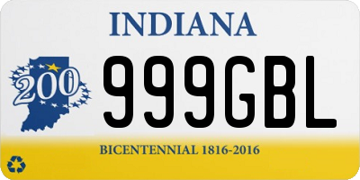 IN license plate 999GBL