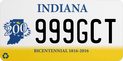 IN license plate 999GCT
