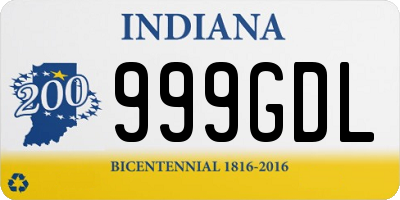 IN license plate 999GDL