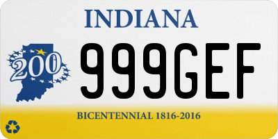 IN license plate 999GEF