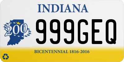IN license plate 999GEQ