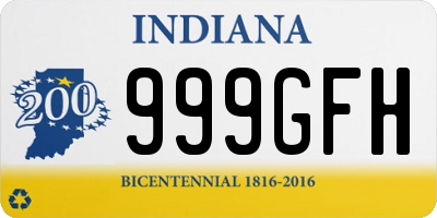 IN license plate 999GFH